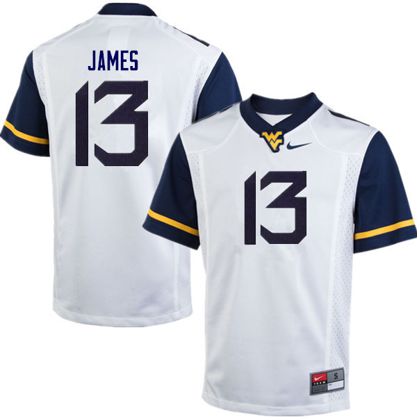 NCAA Men's Sam James West Virginia Mountaineers White #13 Nike Stitched Football College Authentic Jersey JA23A65QF
